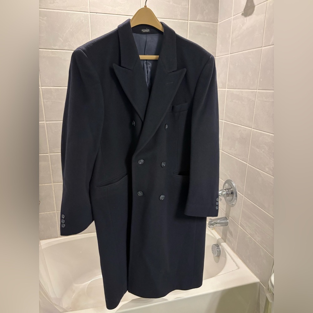 John Ashford Navy Double-Breasted Coat